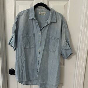 Madewell Men's Casual Light Blue Button Down Shirt